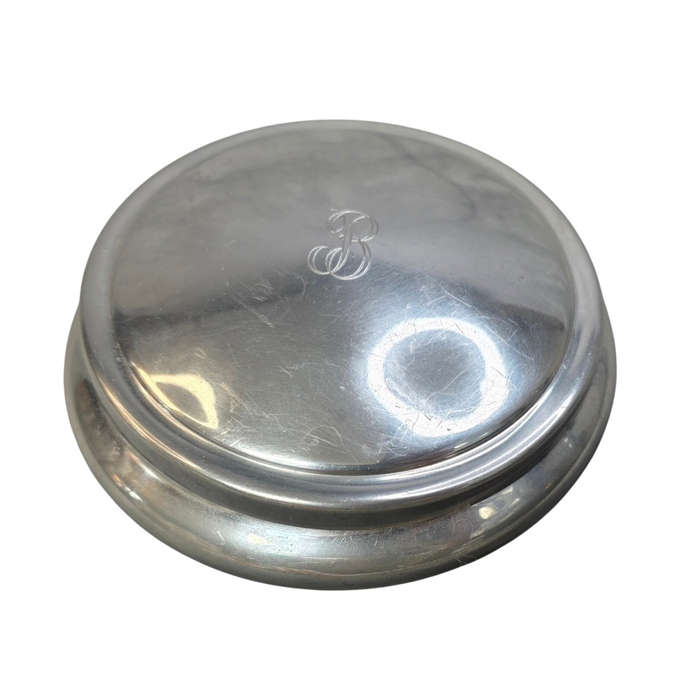 Salisbury Pewter Monogram B Trinket Box Red Velvet Lined Jewelry Case USA Made